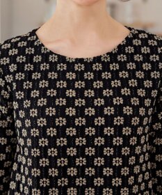 Tiaclasse 【洗える】花柄カットレースフレアトップス