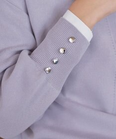 Tiaclasse 【洗える】Vネックラウンドヘムニットチュニック