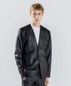 JOSEPH HOMME 新素材【ストレッチ/光沢感】レザーライクジャージー　カーディガン