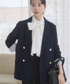 WEGO 【ANGIE VINTAGE/S/Mサイズ展開 / オケージョン対応 / セレモニー対応】ゴールドボタン テーラードジャケット / 金ボタン ダブル ブレザー