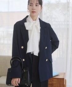 WEGO 【ANGIE VINTAGE/S/Mサイズ展開 / オケージョン対応 / セレモニー対応】ゴールドボタン テーラードジャケット / 金ボタン ダブル ブレザー