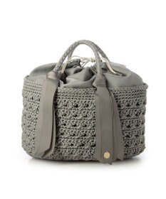 UNBILLION カシュカシュ cachecache / 下がりグログラン柄編みトート カゴバッグ