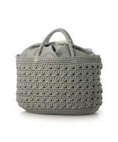 UNBILLION カシュカシュ cachecache / 下がりグログラン柄編みトート カゴバッグ