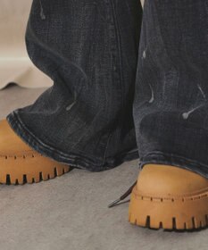 WEGO 【美脚】ダメージフレアデニム