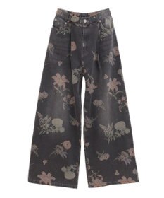 Green Parks ・ＳＵＧＡＲ　ＳＰＯＯＮ　フラワーｐｔデニムワイドパ