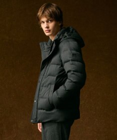 JOSEPH ABBOUD 【フード取り外し可】ライトメリノダウン ブルゾン