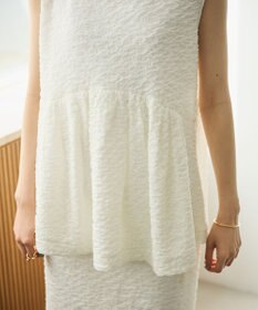 #Newans 【金子綾さんインスタライブご紹介アイテム】（セットアップ可能）ふくれジャガード ペプラムブラウス