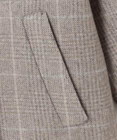 自由区 L 【17号サイズまで展開・カタログ掲載】ウールリバーチェック柄ダブルブレスト コート