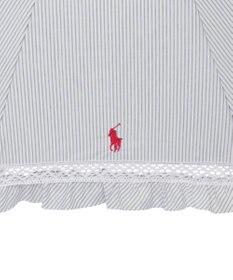 MOONBAT 【遮光/晴雨兼用日傘】POLO RALPH LAUREN(ポロ ラルフローレン) ストライプフリル 折りたたみ傘 楽折 遮熱 UV