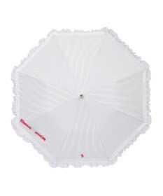 MOONBAT 【遮光/晴雨兼用日傘】POLO RALPH LAUREN(ポロ ラルフローレン) ストライプフリル 折りたたみ傘 楽折 遮熱 UV