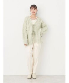 earth music&ecology 起毛リボンニットカーディガン