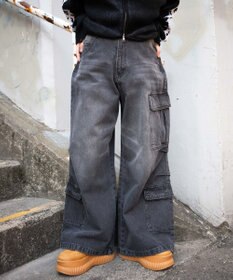 WEGO ヴィンテージウォッシュバギーカーゴパンツ