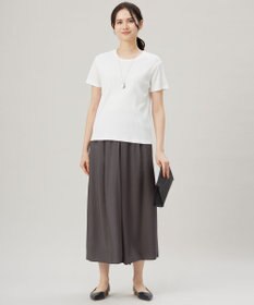 自由区 S 【カタログ掲載・ご好評アイテム・累計2500本・新色追加・ウエストゴム・セットアップ対応】エアリーツイルキュロット パンツ