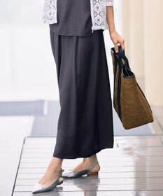 自由区 【カタログ掲載・ご好評アイテム・累計4000本・追加生産・ウエストゴム・セットアップ対応】エアリーツイルキュロット パンツ バーント