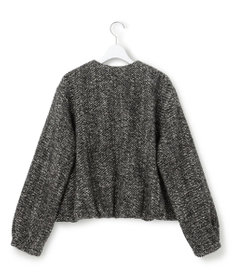 23区 S 【STORY11月掲載】BALLI ヘリンボーンツイード ノーカラー ブルゾン