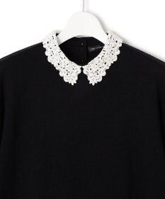 23区 【洗える】エンブロイダリー フラワーレースコンビ ニット