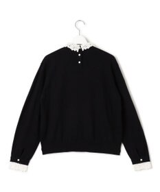 23区 【洗える】エンブロイダリー フラワーレースコンビ ニット