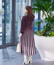 Tiaclasse 【洗える】レース編みニットフレアワンピース