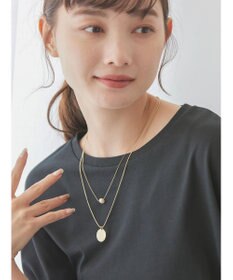 AMERICAN HOLIC テクスチャーメタル・淡水パールＳＥＴネックレス