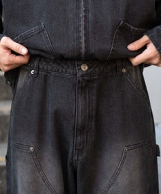 WEGO ワーカーズダブルニーデニムパンツ