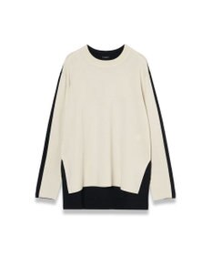 JOSEPH 【洗える】バイカラー　ロングスリーブニット