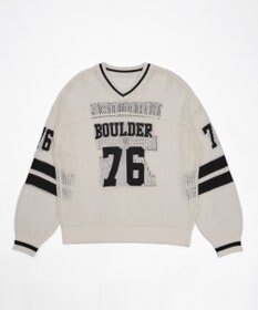 WEGO ナンバリングメッシュニットプルオーバー