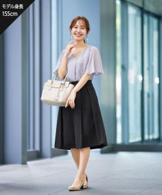 Tiaclasse L 【洗える】シフォンフレアスリーブブラウス