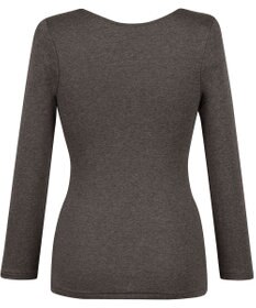 Wing あったかインナー 綿混素材 裏起毛(肌側) よく伸びる素材 ストレッチ性 【ラクのびサーモ】 保温性 8分袖 長袖 秋 冬 EL6812 ウイング／ワコール