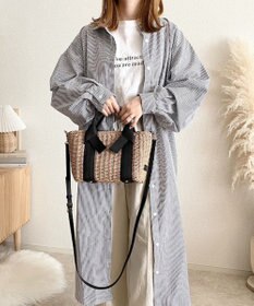 LA BAGAGERIE 【maison vert】 【ペーパー素材・多収納】リボンハンドル2WAYかごバッグ