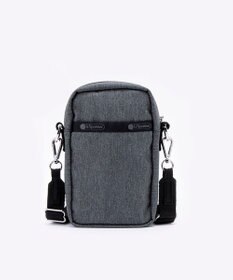 LeSportsac DENIM PHONE CROSSBODY/ブラックデニム/レオパードシェルパ