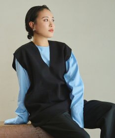 #Newans 【洗える】Vネックニットベスト
