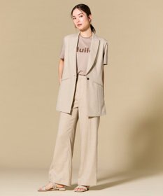 BEIGE， CAROLE / リネンライクノースリーブジレジャケット