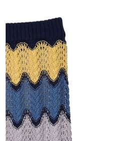 Green Parks 透かし編みマルチボーダースカート