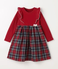 ANY KIDS チェック柄 ドッキング ワンピース