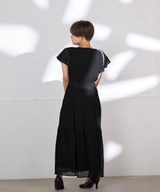 Tiaclasse L 【洗える】シフォンチェック配色フリルワンピース