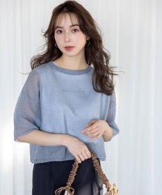 ANY SIS L 【洗える】シアー ニットT