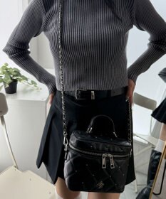 WEGO メタルパーツキルティングバニティショルダー