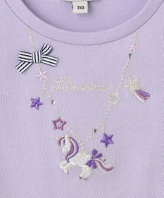 ANY KIDS 刺繍 オン・オフショルダー Tシャツ