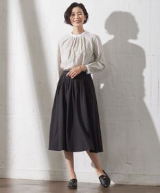 J.PRESS LADIES 【洗える】ソフトブロード ランダムタック スカート