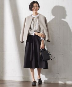 J.PRESS LADIES 【洗える】ソフトブロード ランダムタック スカート