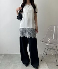 WEGO レース切替サテンキャミ