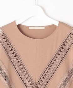 自由区 【洗える・XSサイズあり】レースEDGEフロントレース カットソー