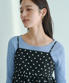 YECCA VECCA ドット柄バルーンキャミワンピース