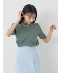 earth music&ecology 総針クルーネックハンソデプルオーバー