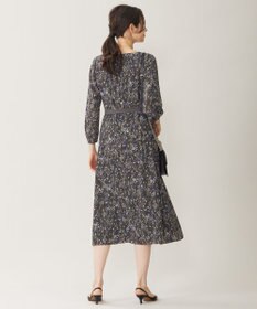 自由区 L 【洗える】ウォーターカラーフラワープリント ワンピース