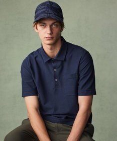 JOSEPH ABBOUD MOUNTAIN 【MADE IN JAPAN/吸水速乾】ダイヤモンドワッフル アウトドア ポロシャツ