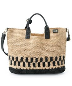 IBIZA ラフィア　２ＷＡＹバッグ　（Ｌ）