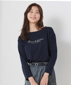 ANY SIS 【洗える】ラメ刺繍長袖 Tシャツ