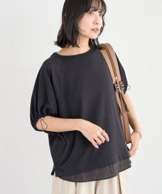 Green Parks 袖ドロストシアー裏毛ドッキングプルオーバー