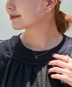 Phoebe <オンワード限定セット>【金属アレルギー対応】リッチラインフォースシューネックレス×ワンタッチビジューフープミニピアス/サージカルステンレス